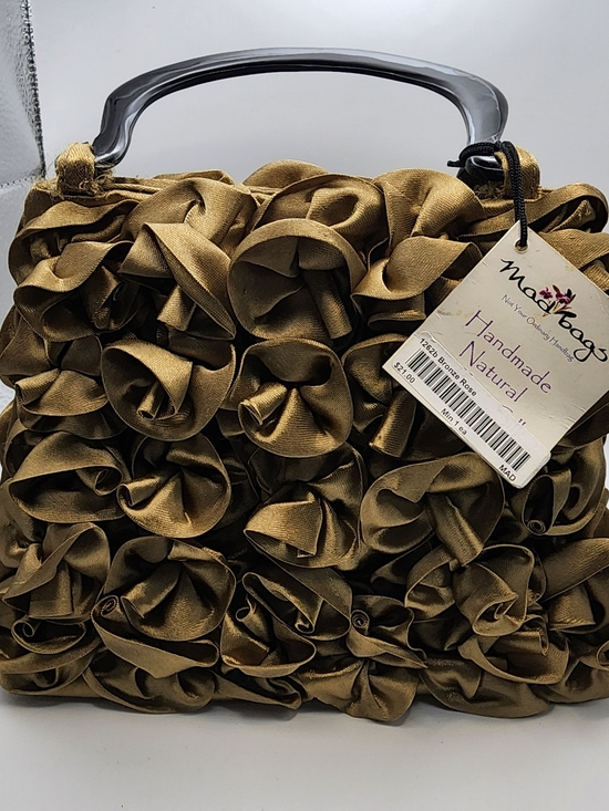 Mad Bags Handbags - Mad Bags Bronze Rose Ribbon Satchel
